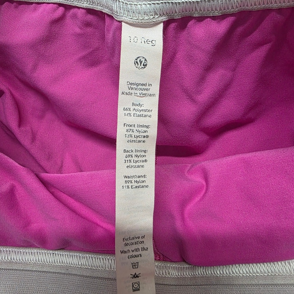 Lululemon Court Rival High-Rise Skirt Pink Tiered Tennis Skort Size 10 Reg - Picture 3 of 5
